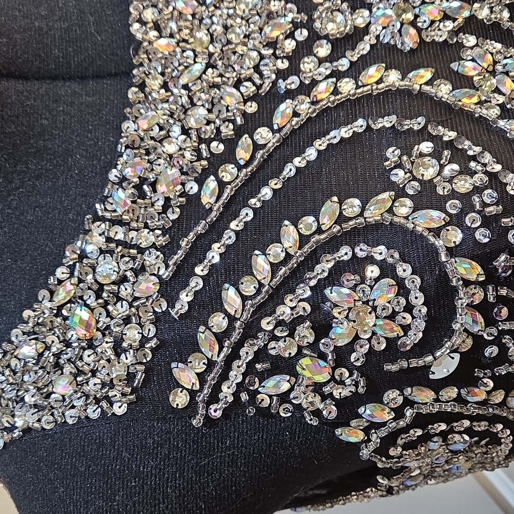 Nwot XL Anny Lee Black and Zirconia  Mini Dress Ballroom - Picture 5 of 17